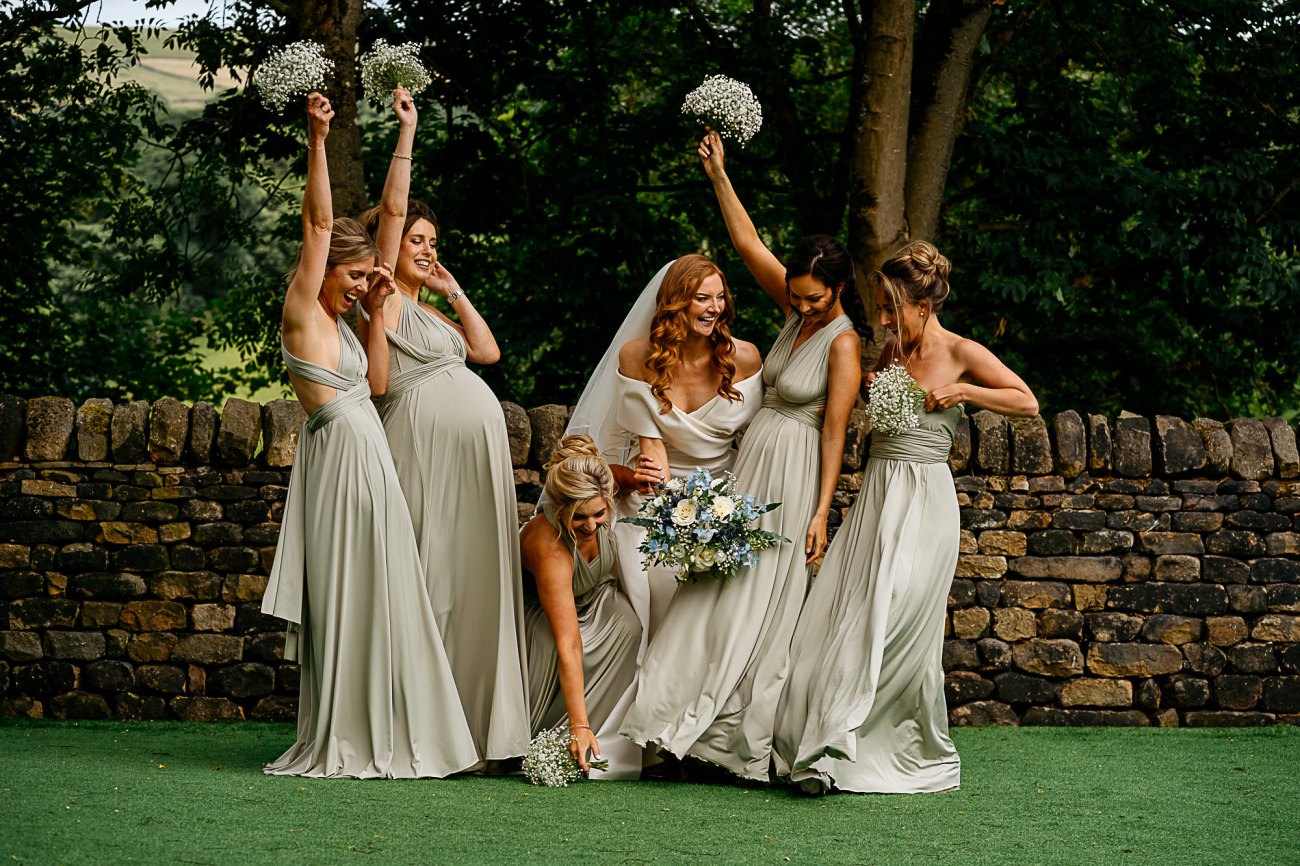 Bridesmaids at thithe barn