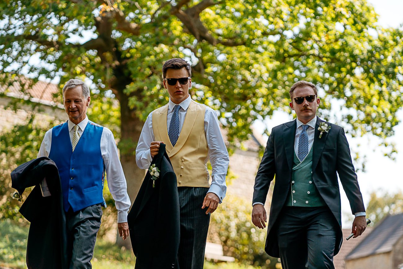 groom arriving in church