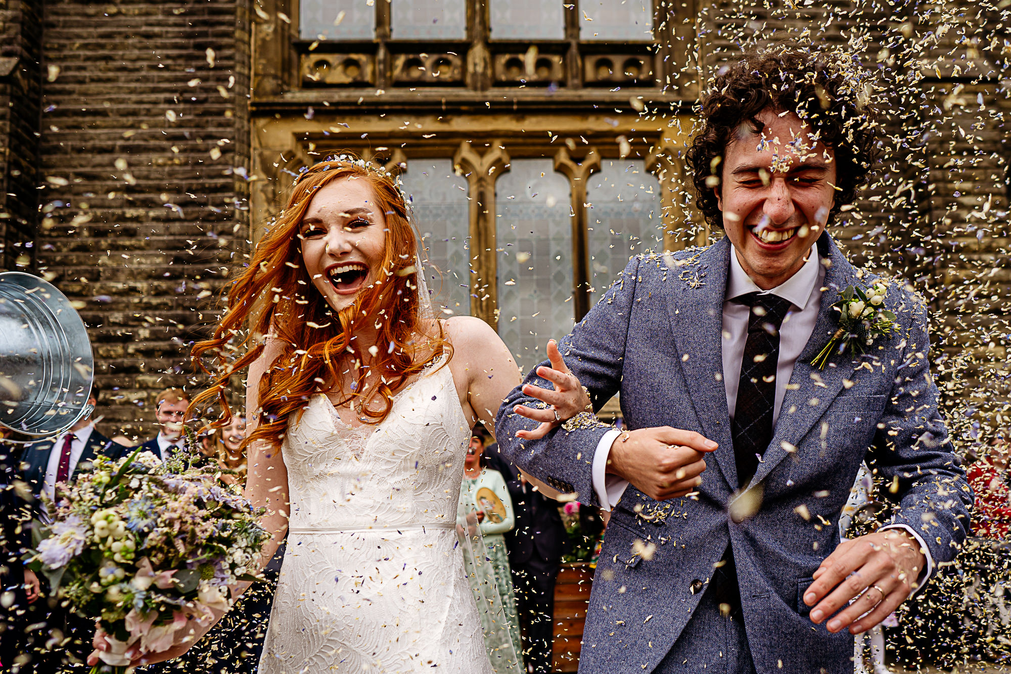 Confetti photo by documentary wedding photographer