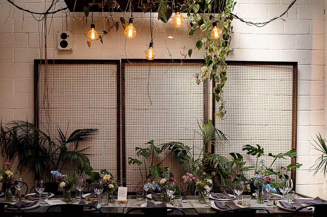 Wedding decorations at hackney coffe company