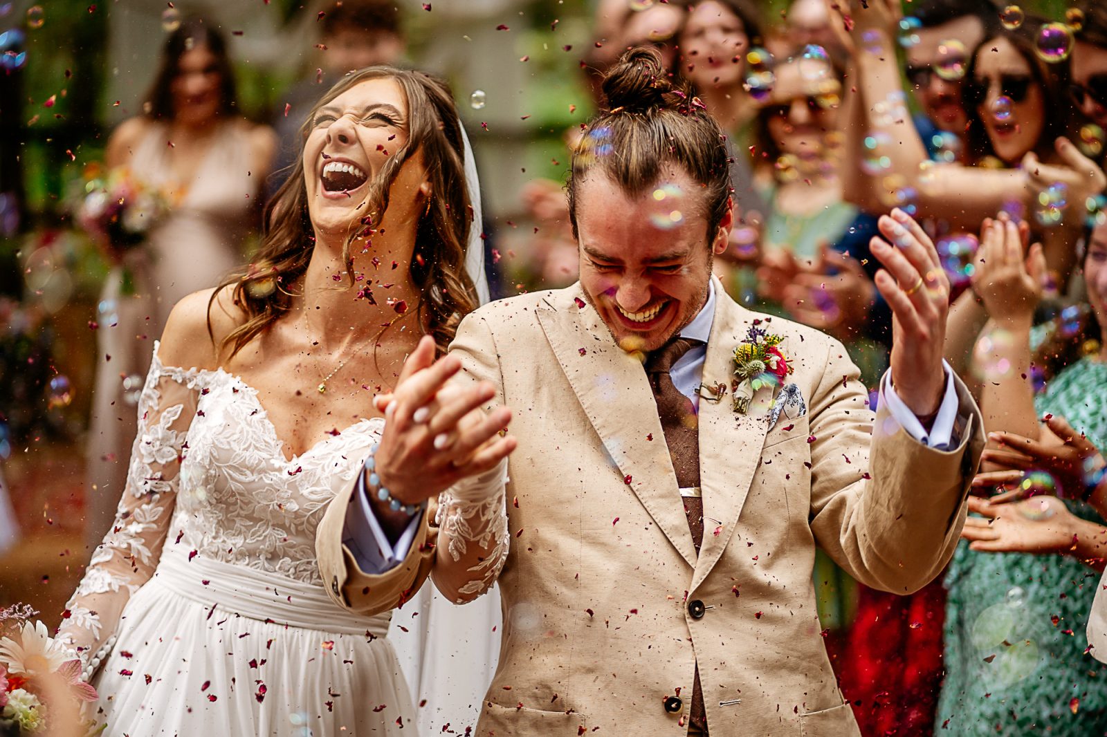 Forest Wedding confetti at Camp Katur
