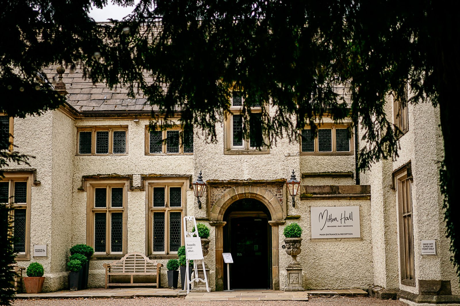 Mitton hall entrence wedding venue in Lancashire