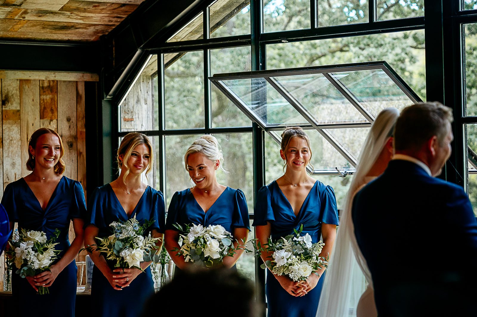 Wedding ceremony at Hidden River Barn 