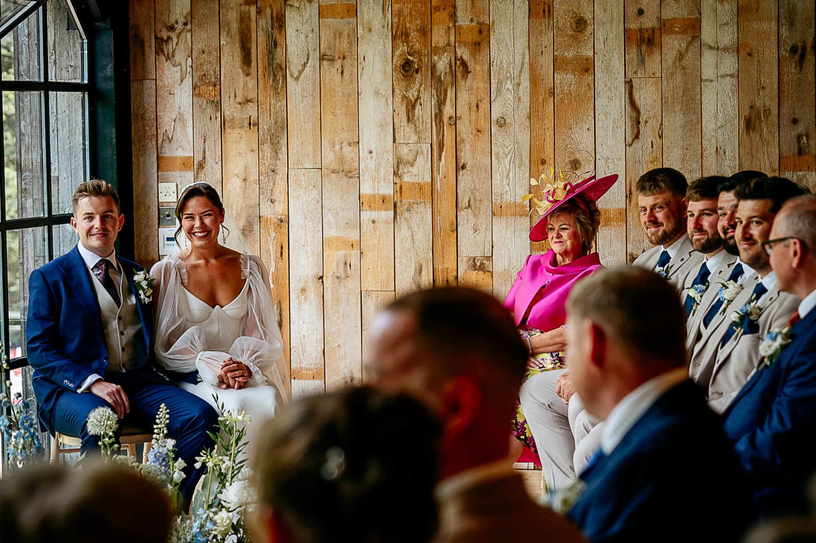 Wedding ceremony at Hidden River Barn 
