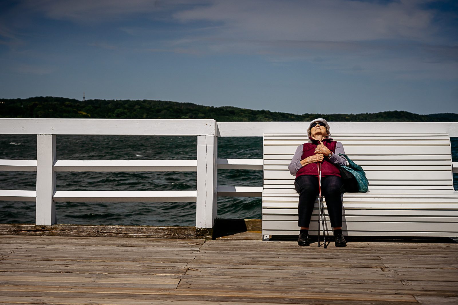 old lady on the bench 