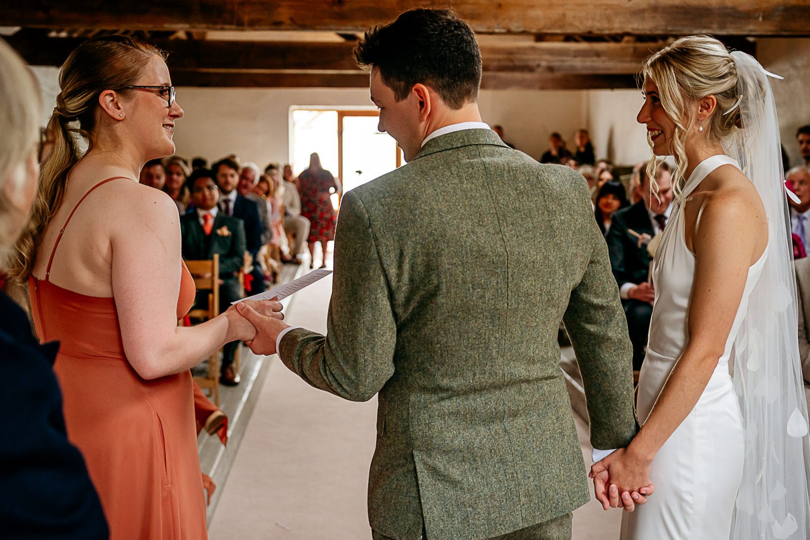 wedding ceremony at Fairbank wedding barn