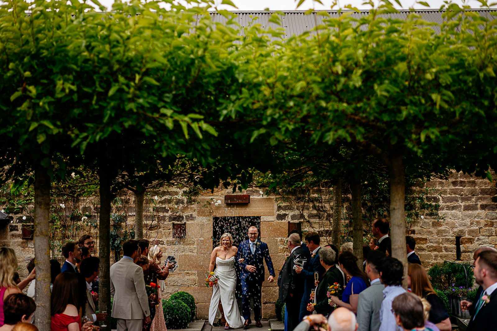 confetti at Healey Barn wedding photography