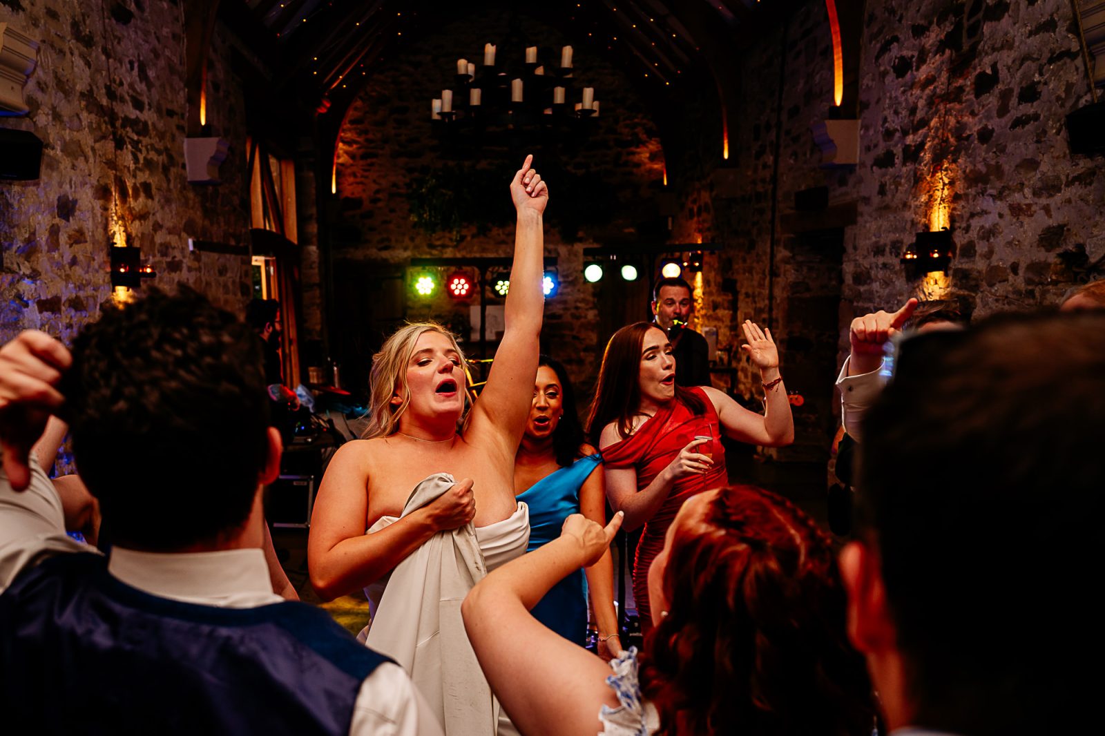 wedding party at healey barn