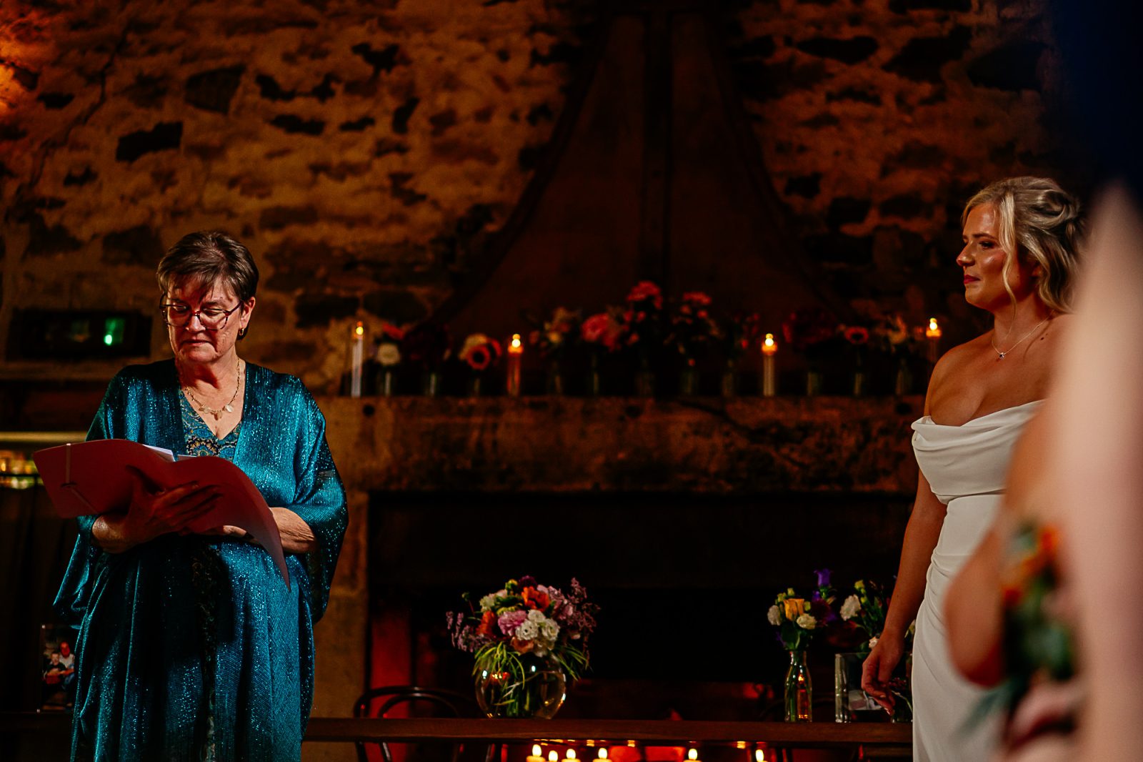 Wedding ceremony at healey barn