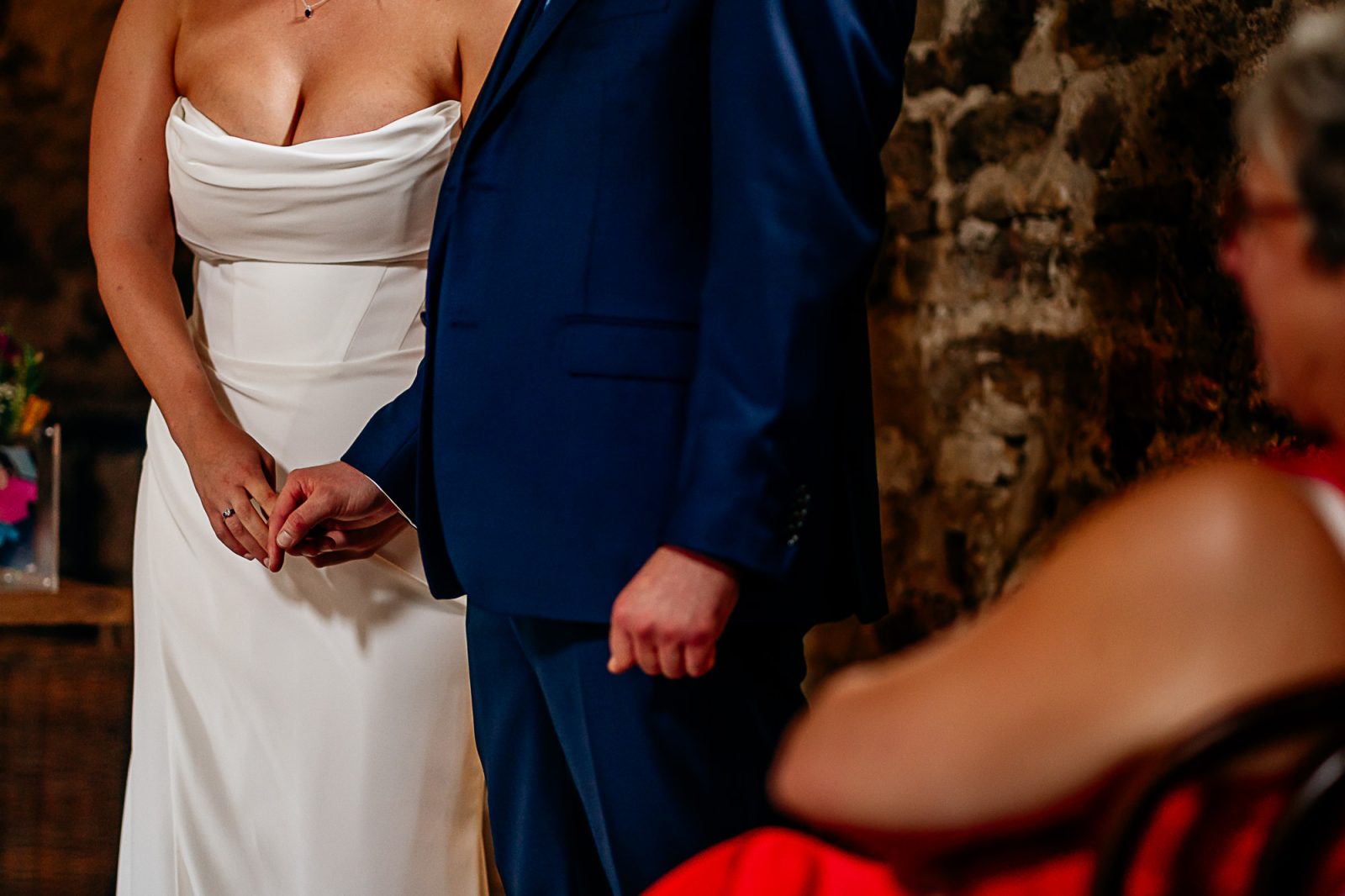 Wedding ceremony at healey  barn
