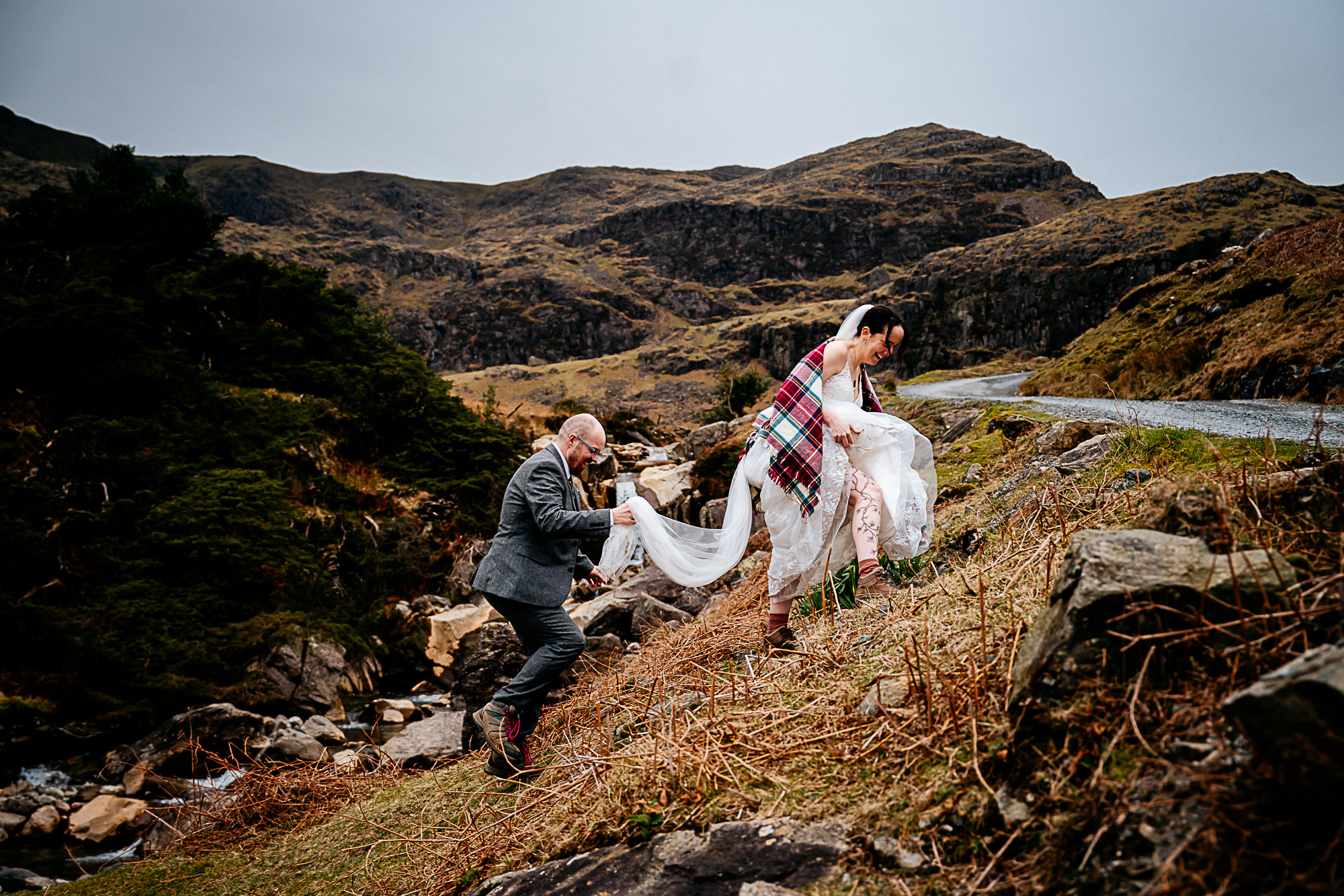Non Traditional wedding in lake district