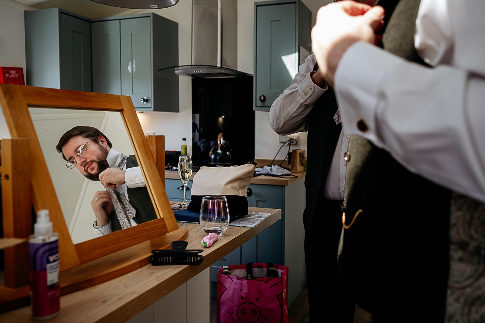 Getting ready at Bowland Tipis Wedding