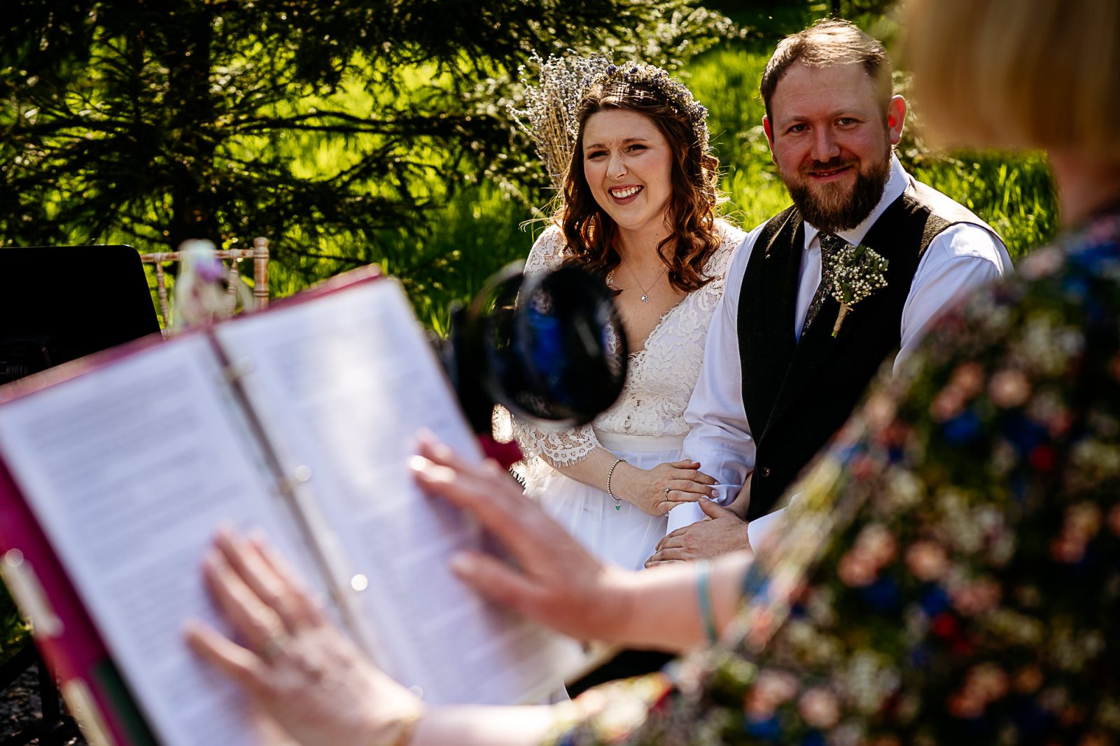woodland ceremony at Bowland Forest Wedding