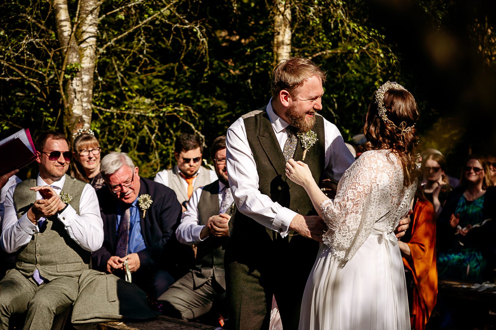 woodland ceremony at Bowland Forest Wedding photography