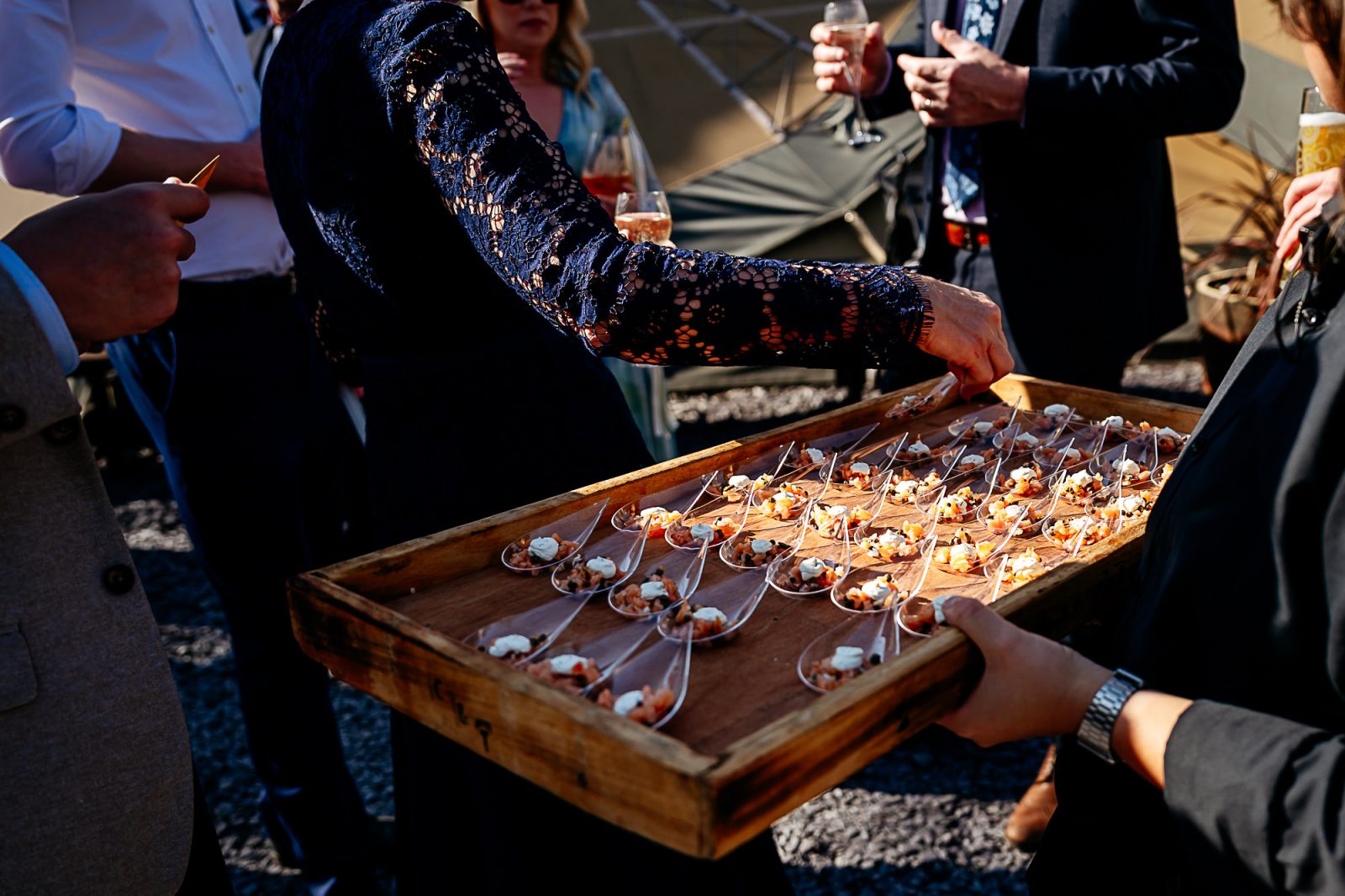 Canapés at Bowland Tipis wedding