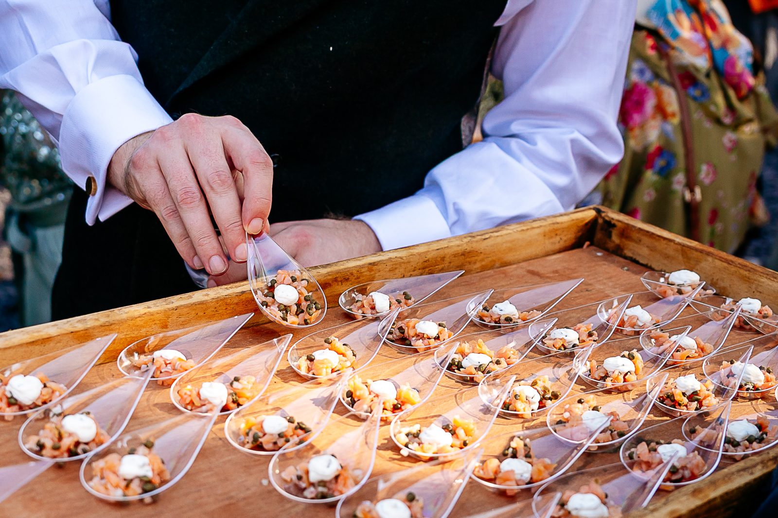 Canapés at Bowland Tipis wedding