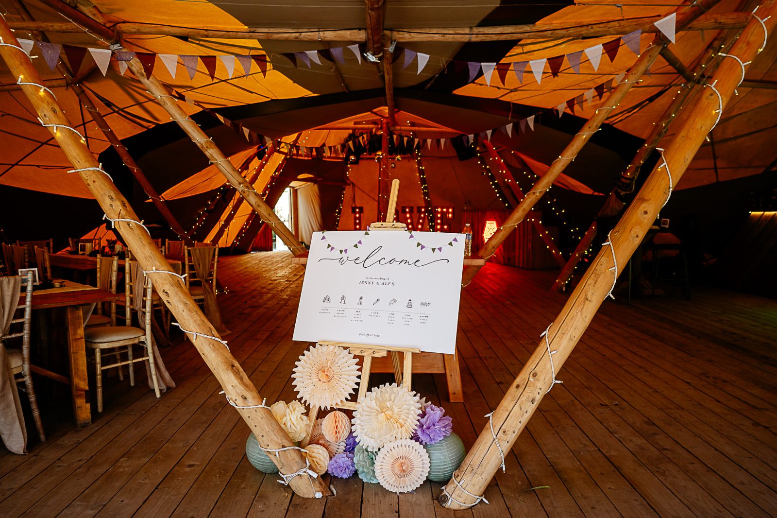 Bowland Tipis Wedding decor