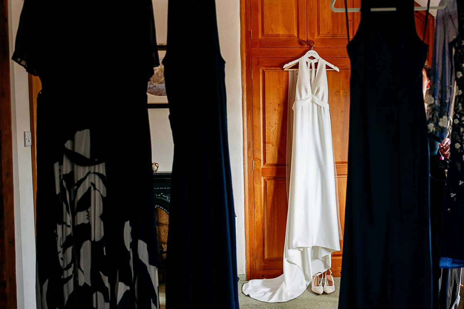 wedding dress Shropshire wedding photographers,