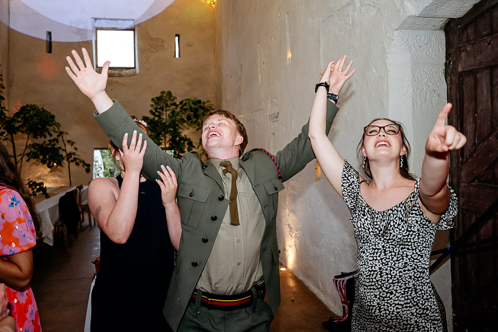 wedding party at Shropshire wedding at The Courtyard Venue